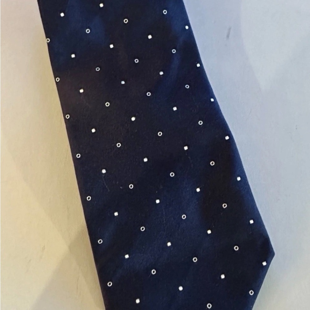 Hugo Boss Classic Navy Blue Tie with White Dots